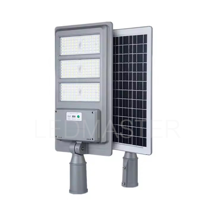 รุ่นใหม่ โคมไฟถนน Streetlight Solarcell 100W 150W 200W แสงขาว สว่างถึงเช้า ขาต่อสามารถงอได้ในตัว