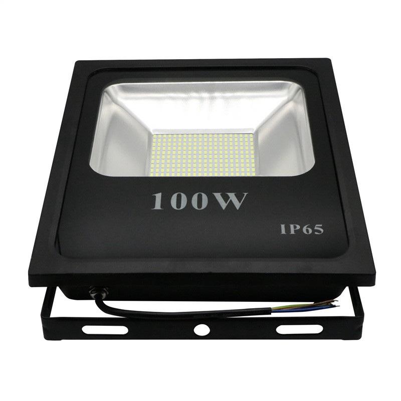 LED FLOODLIGHT โคมไฟสปอร์ตไลท์ 100W รุ่น Slim Chip SMD เเสง warmwhite โคมไฟสนาม ไฟฟลัดไลท์ สำหรับตกเเต่งสถานที่ อาคาร สวน ส่องป้ายโฆษณา จำนวน 1 ชิ้น