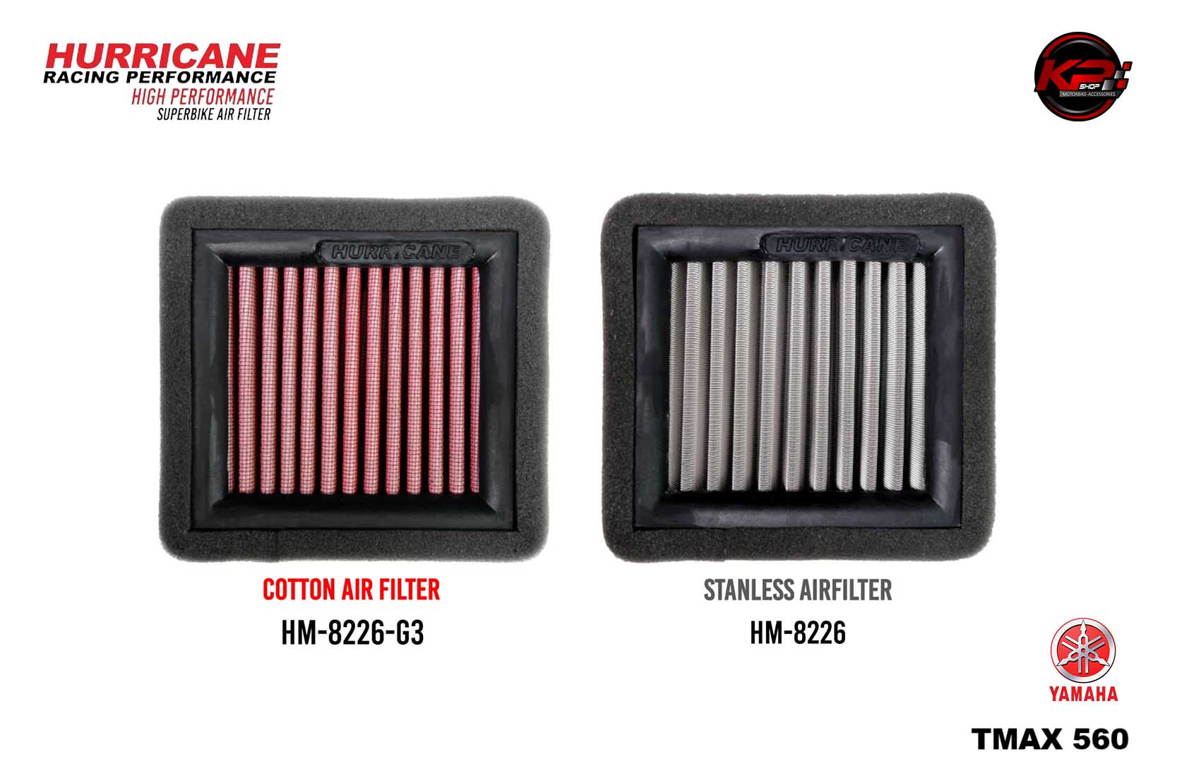 กรองอากาศ HURRICANE FOR YAMAHA TMAX 560 (COTTON) HM8226 G3