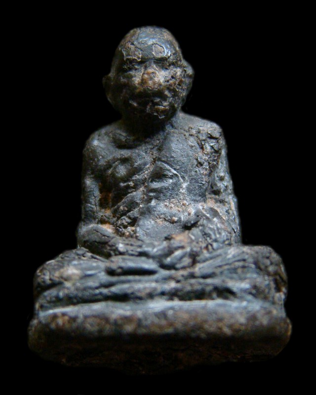 รูปหล่อโบราณ 100 ปี เนื้อแร่ หลวงพ่อเขียน ธัมมรักขิโต วัดสำนักขุนเณร จ.พิจิตร