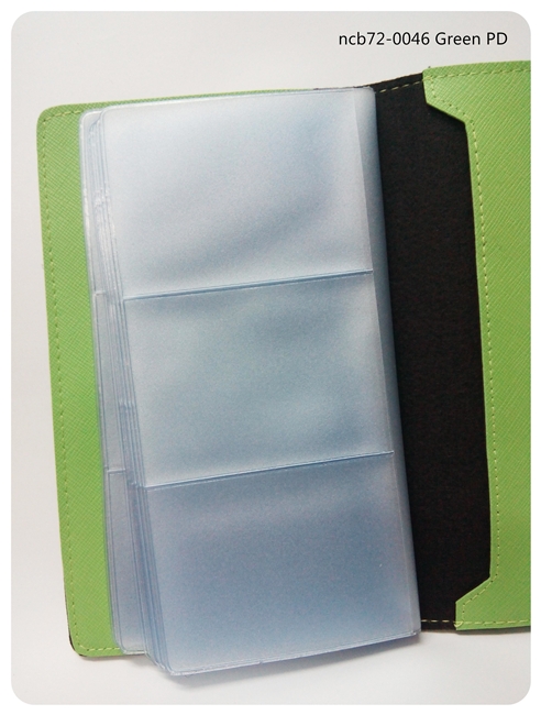 (ncb72-801-10) กระเป๋าใส่นามบัตร (72 ใบ) สีเขียว PD