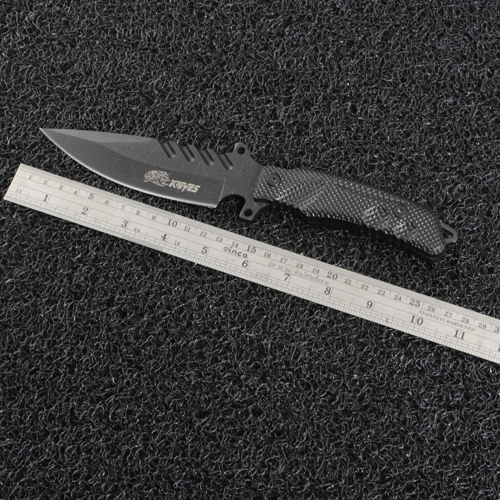 DG-80 มีดใบตาย มีดเดินป่า มีดแคมปิ้ง Fixed Blade 3 แบบ มีดพกยุทธวิธี EDC#S015B 1 410 กรัม Black 26 cm.