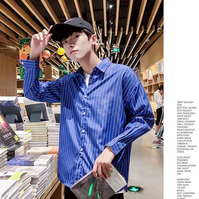 ✅ ลดล้างสต๊อค (S10 ลายทางยาว) เสื้อเชิ้ตแขนยาว Shirt แฟชั่น เสื้อเที่ยว M L XL XXL 2XL สวยๆ