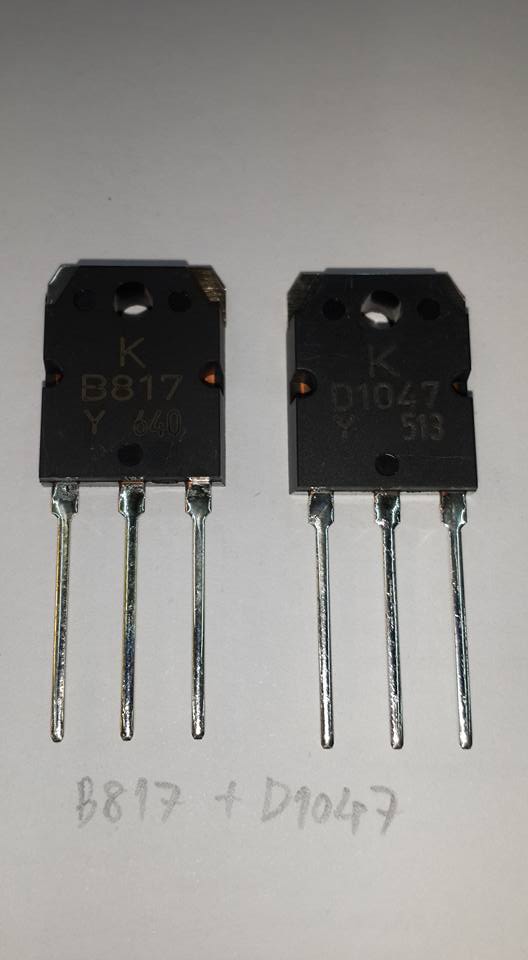 ขาย 2SB817คู่ กับ 2SD1047 ขายเป็นคู่ตัวถังTO-247 ทรานซิสเตอร์ TRANSISTER B817คู่ กับ D1047ราคาคู่ล่ะ บาท