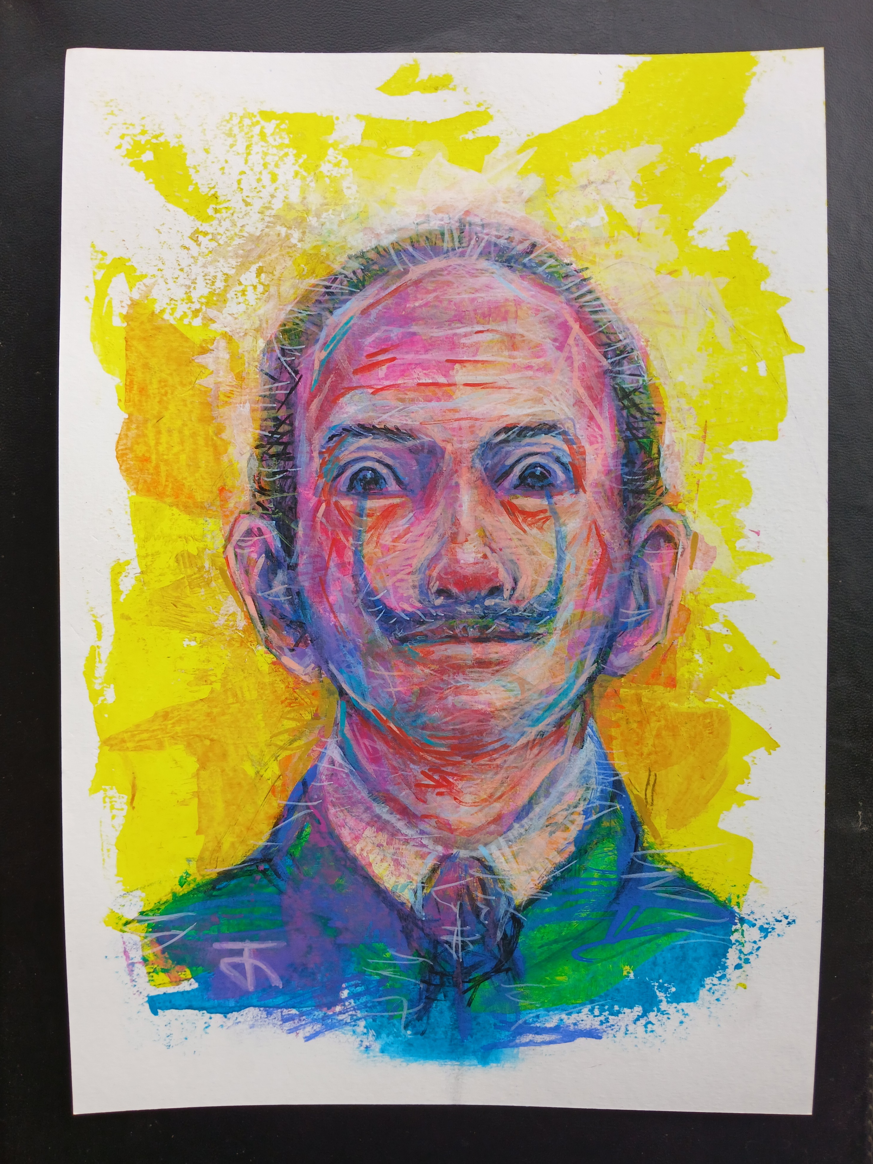 Portrait06 ภาพวาดสีอะครีลิคและวาดเส้นปากกาอะครีลิค แนว colorful บนกระดาษร้อยปอนด์(200 Gsm.) ขนาด (A4) 21 cm. x 29.7 cm. งานวาด มีชิ้นเดียว ไม่ใช่ภาพพิมพ์หรือโปสเตอร์