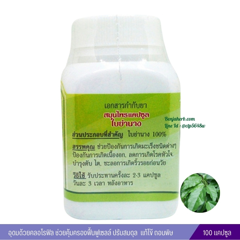 แคปซูลใบย่านาง สมุนไพรดวงพร (100 แคปซูล)