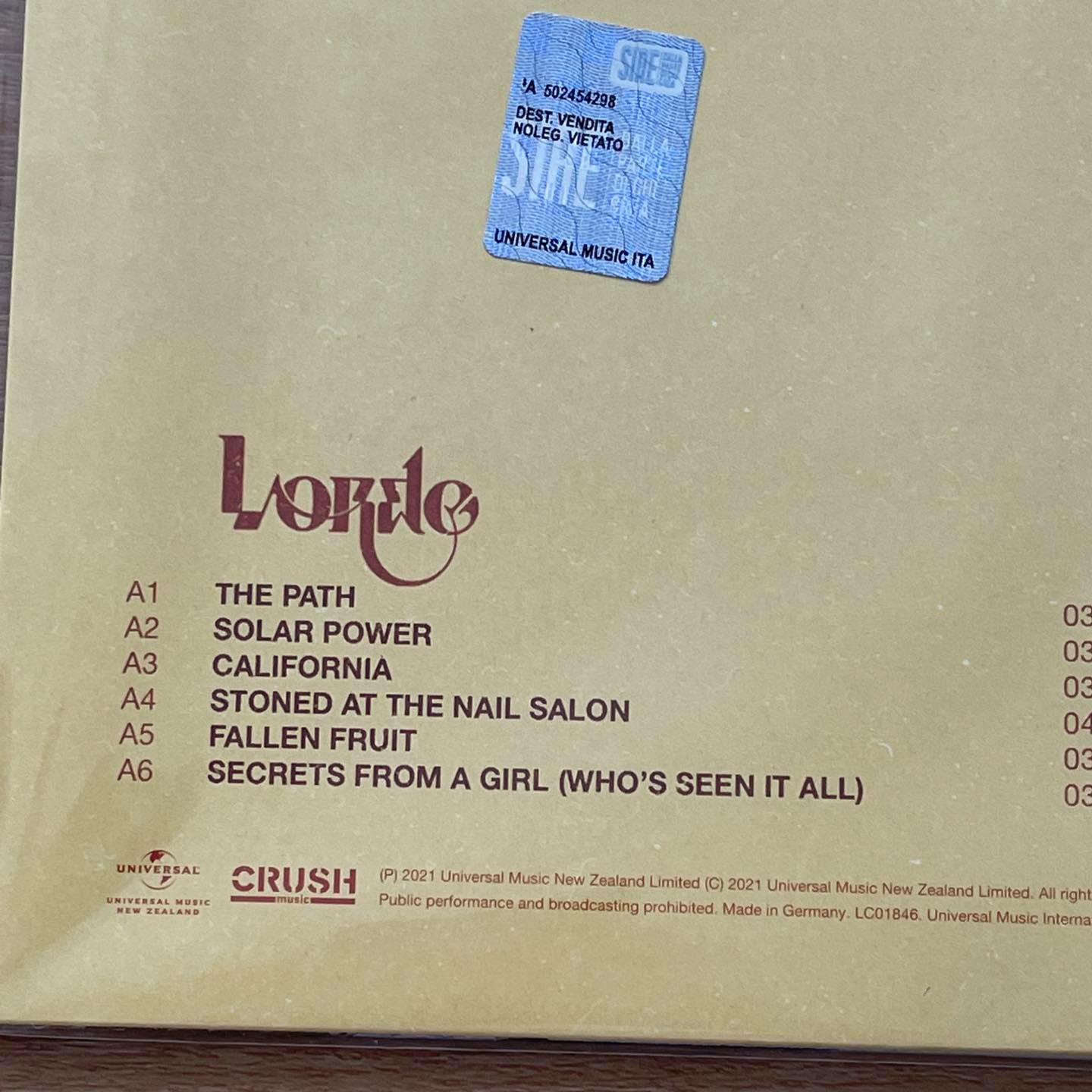 แผ่นเสียง Lorde– Solar Power ,Vinyl, LP, Album Black vinyl แผ่นเสียงมือหนึ่ง ซีล