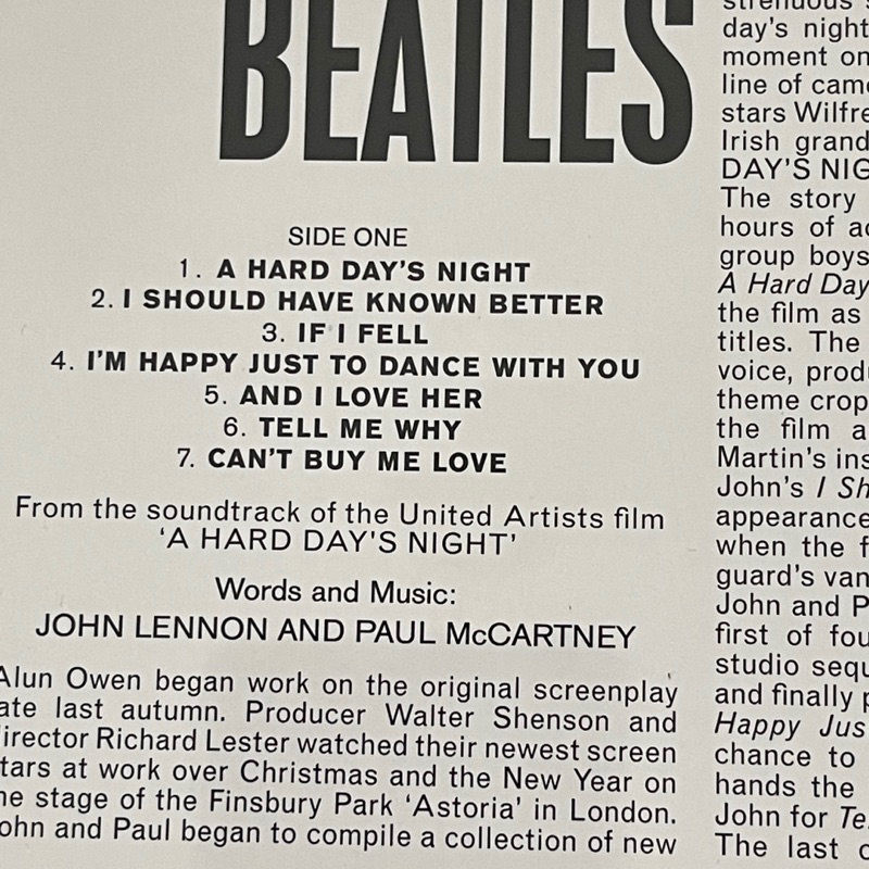 แผ่นเสียง The Beatles - A Hard Day's Night ,Vinyl, LP, Album, Reissue, Remastered, Repress, Stereo มือหนึ่ง ซีล
