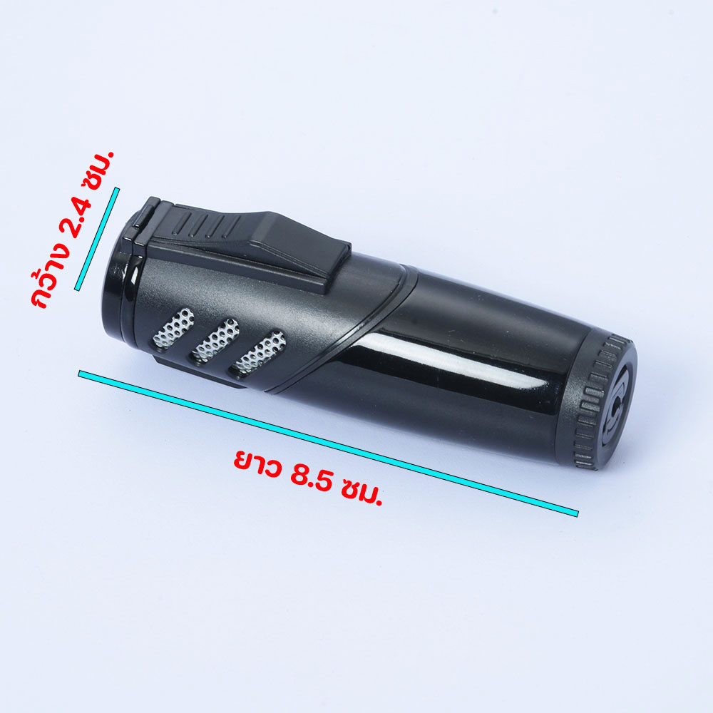 Gas Lighter ไฟแช็ค คุณภาพสูง ให้ไฟเสถียรสม่ำเสมอ เติมแก๊สได้ ใช้สำหรับจุดเตาแก๊ส Color Black Lighter ชิ้น 1 กรัม Black