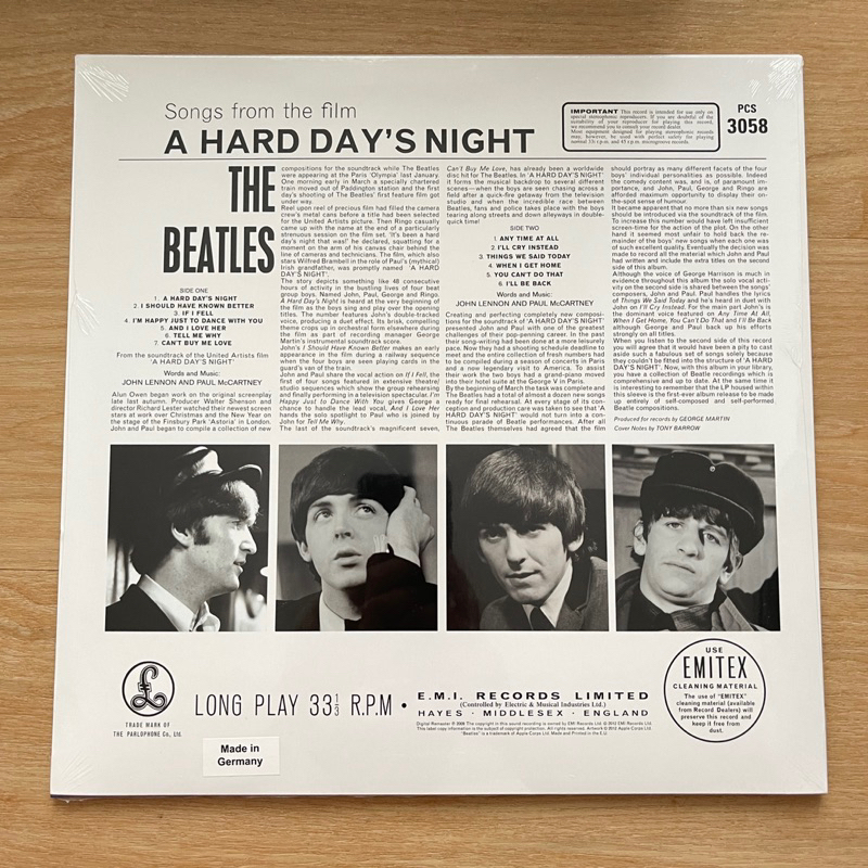 แผ่นเสียง The Beatles - A Hard Day's Night ,Vinyl, LP, Album, Reissue, Remastered, Repress, Stereo มือหนึ่ง ซีล