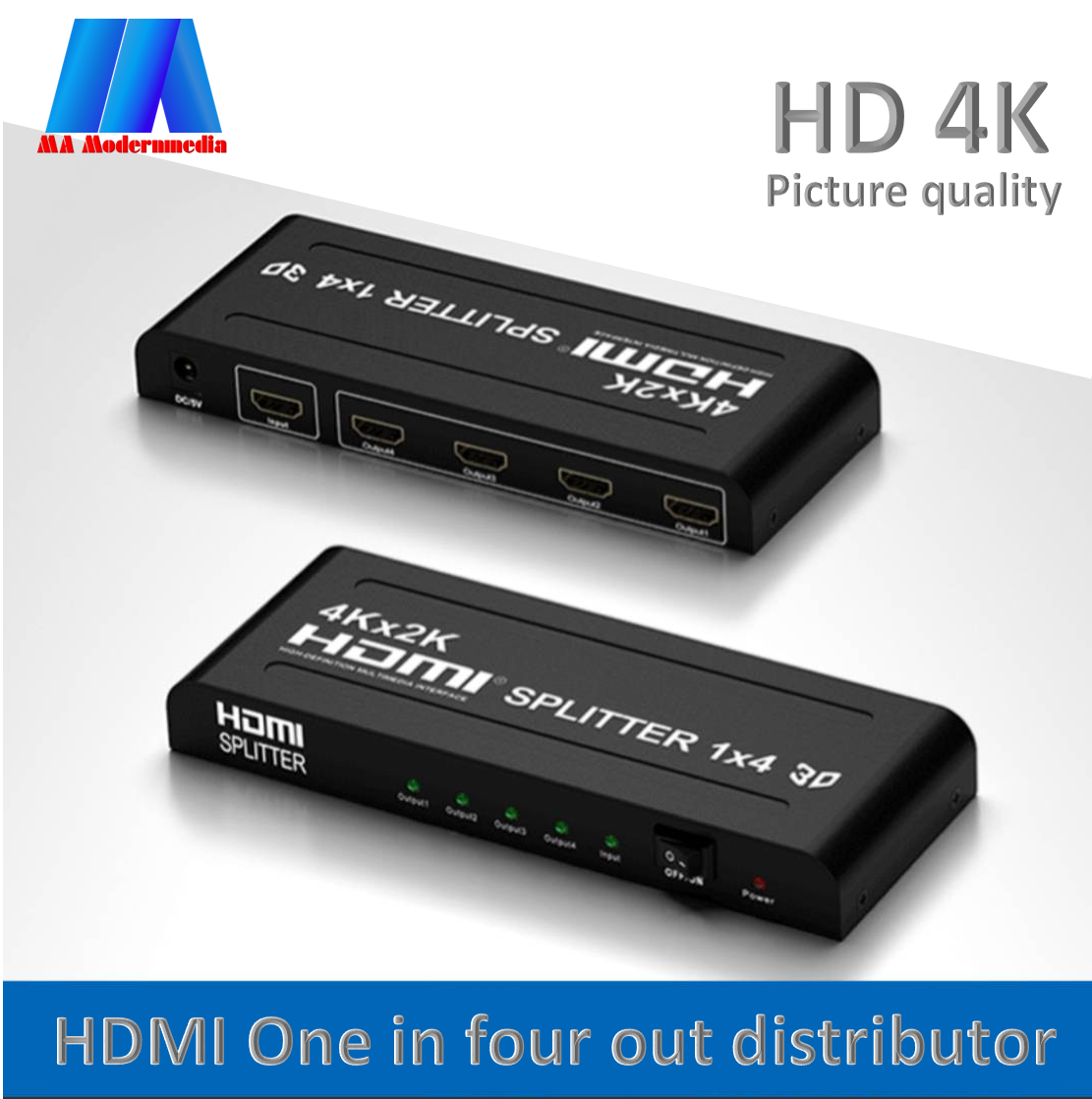 HD104K HDMI Splitter 4K*2K 1in-to-4out Support 3D