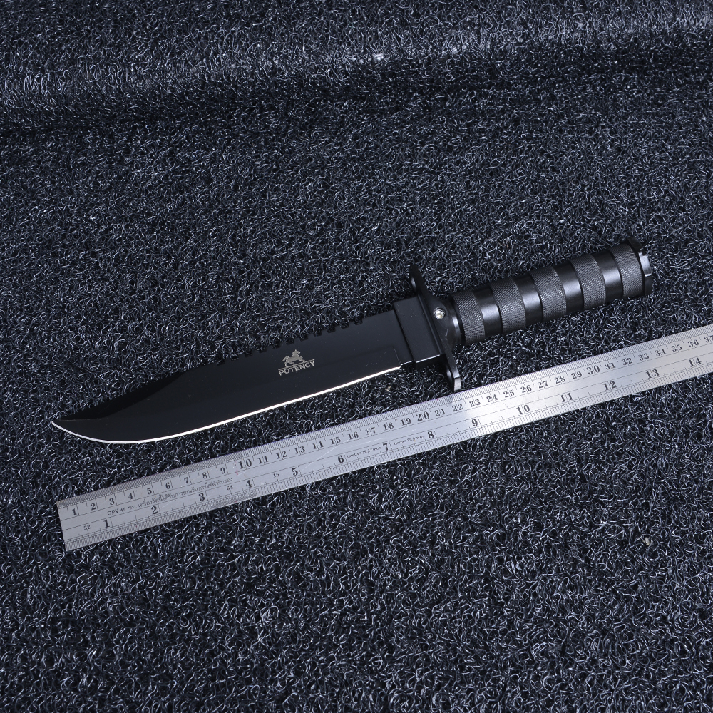 มีดใบตาย มีดเดินป่า มีดพก มีดแคมปิ้ง Fixed Black Blade .Potency Black 13.7 inch 1 550 กรัม Black 13.7 inch.