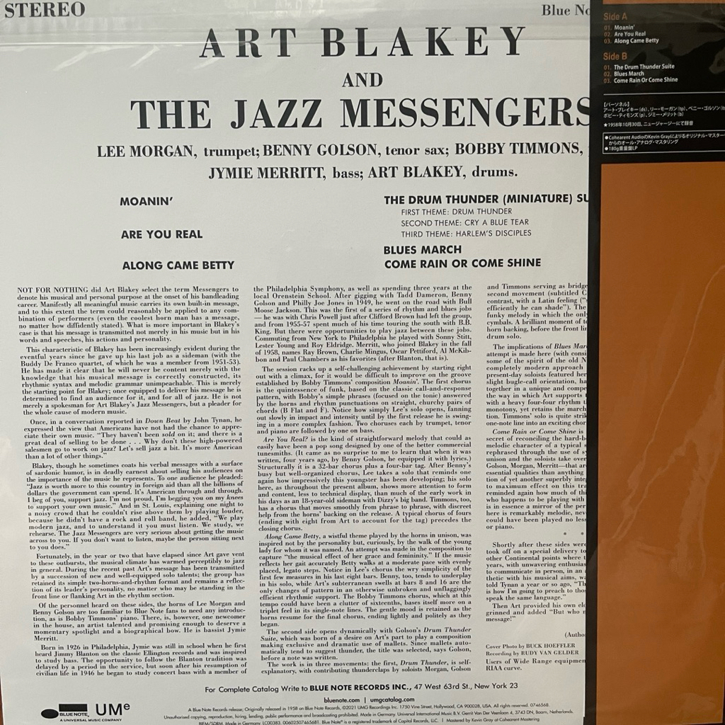 แผ่นเสียง Art Blakey & The Jazz Messengers - Moanin' Vinyl, LP, Album, Stereo,,japan มือหนึ่ง ซีล