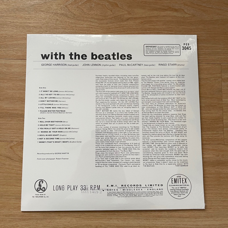 แผ่นเสียง The Beatles - With The Beatles ,Vinyl, LP, Album, Reissue, Remastered,Canada มือหนึ่ง ซีล