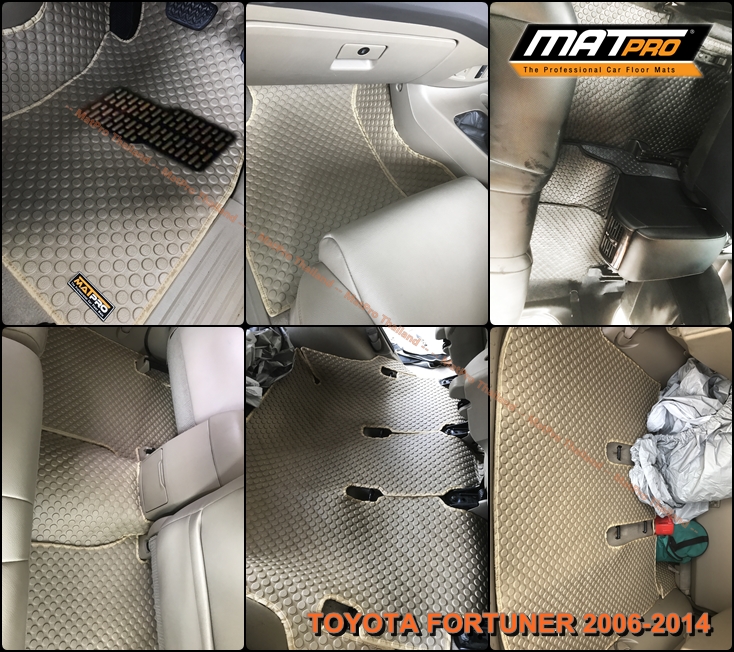 พรมปูพื้นเข้ารูป 100% ลายกระดุม สำหรับรถ รุ่น TOYOTA FORTUNER