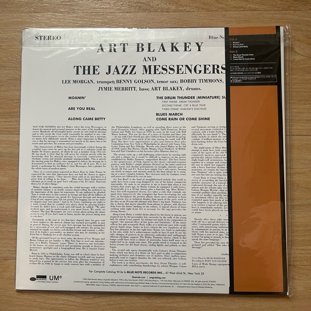 แผ่นเสียง Art Blakey & The Jazz Messengers - Moanin' Vinyl, LP, Album, Stereo,,japan มือหนึ่ง ซีล