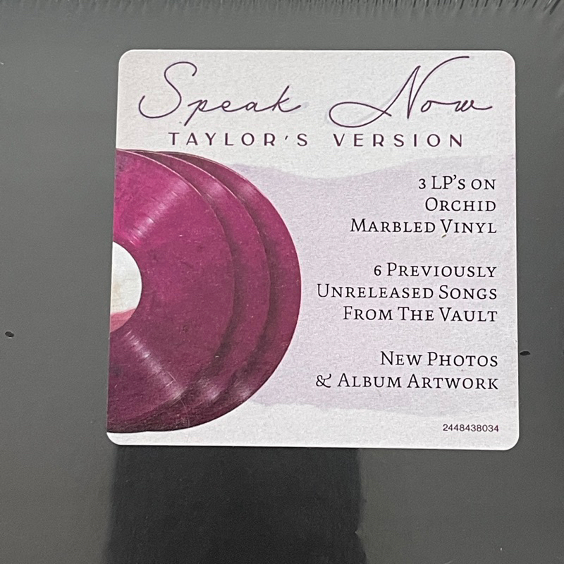 แผ่นเสียง Taylor Swift - Speak Now (Taylor's Version) 3 x Vinyl, LP, Album, Orchid Marbled มือหนึ่ง ซีล