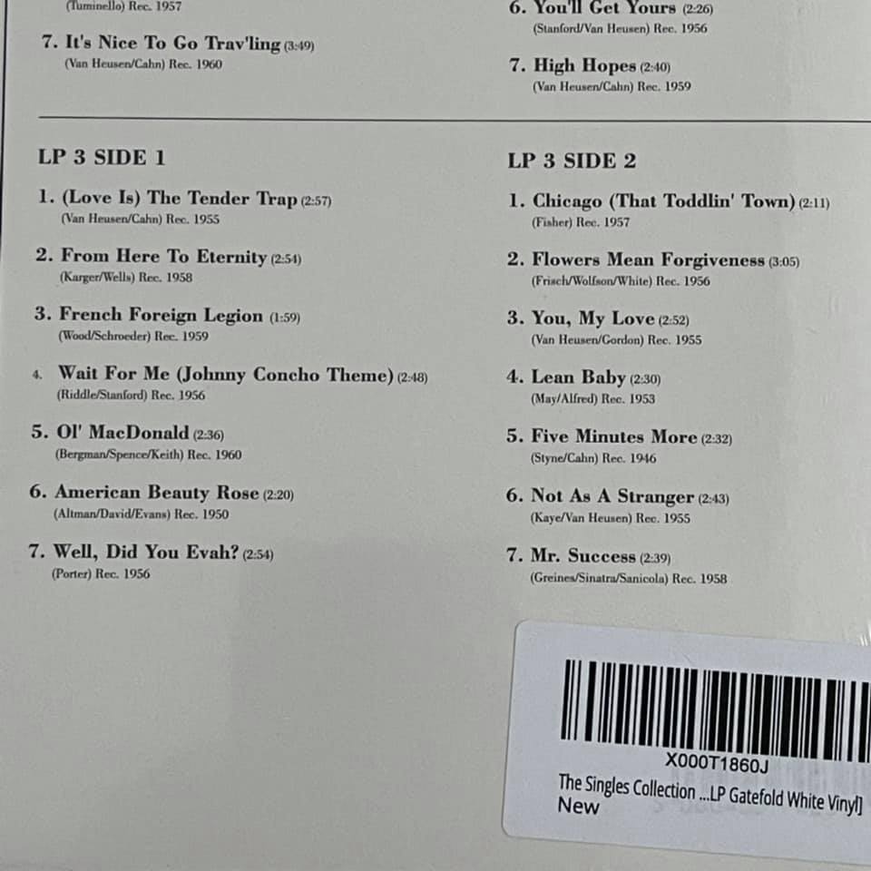 แผ่นเสียง Frank Sinatra: The Singles Collection (The Best of the Capitol Singles) 3 LP ,white vinyl แผ่นซีล