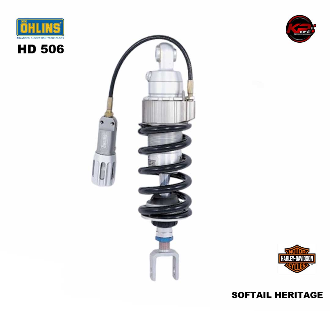 โช๊คอัพหลัง OHLINS HD 506 (336mm, black spring) FOR HARLEY DAVIDSON Softail Heritage