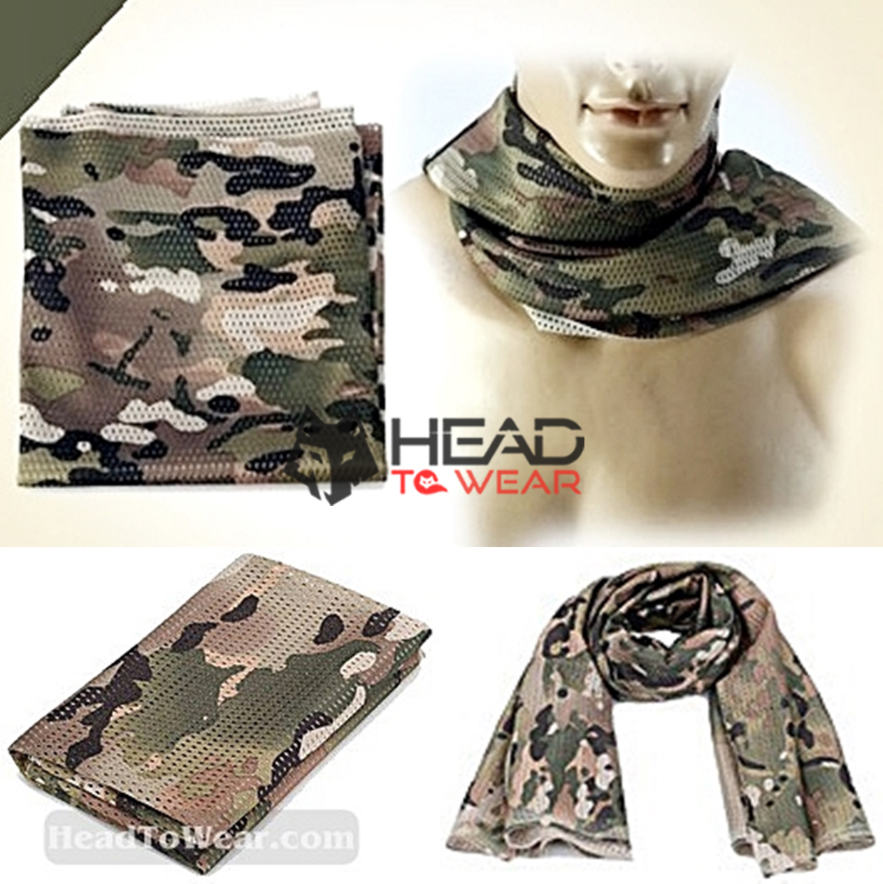 ผ้าพันคอทหาร Military Scarf : Camouflage Cp รหัส SC002