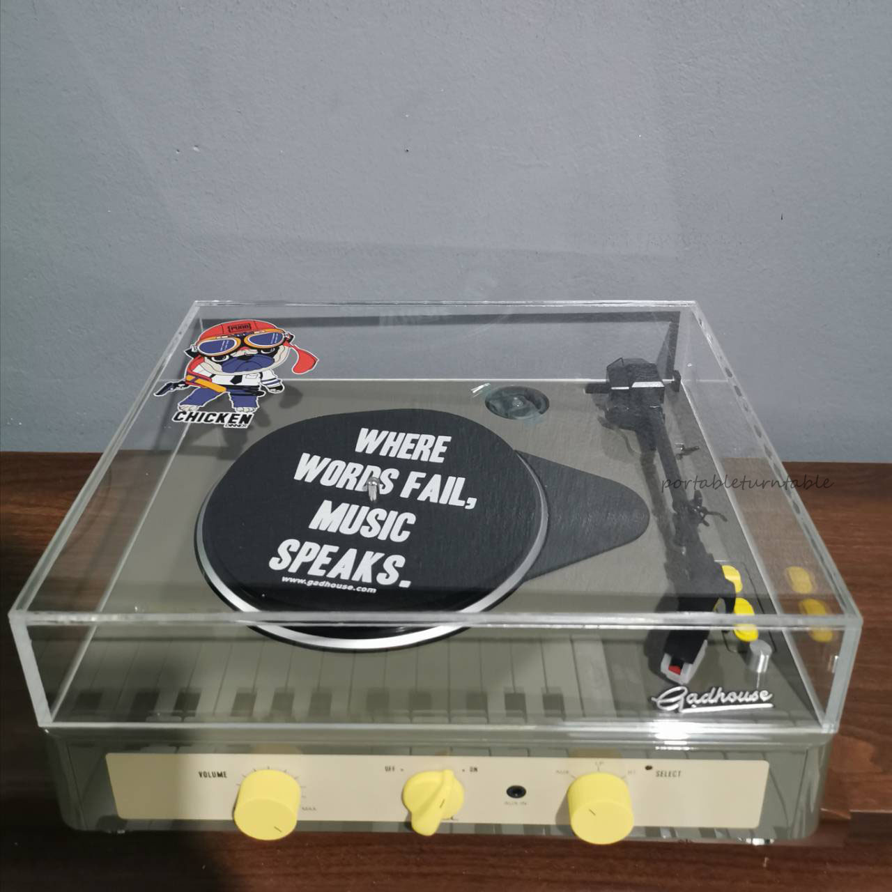 ฝาครอบเครื่องเล่นแผ่นเสียง Gadhouse รุ่น Brad เเบบฝาใส arcylic