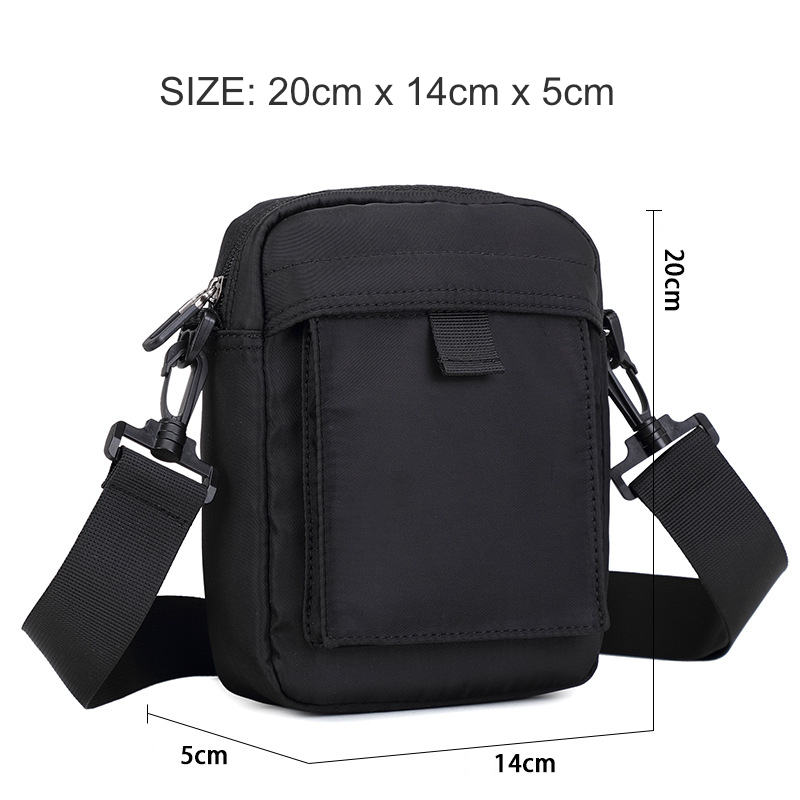 มาใหม่! NY46 กระเป๋าสะพายข้าง สีดำ สวยเท่ ผ้า Nylon กันน้ำ ผู้ชาย ผู้หญิง
