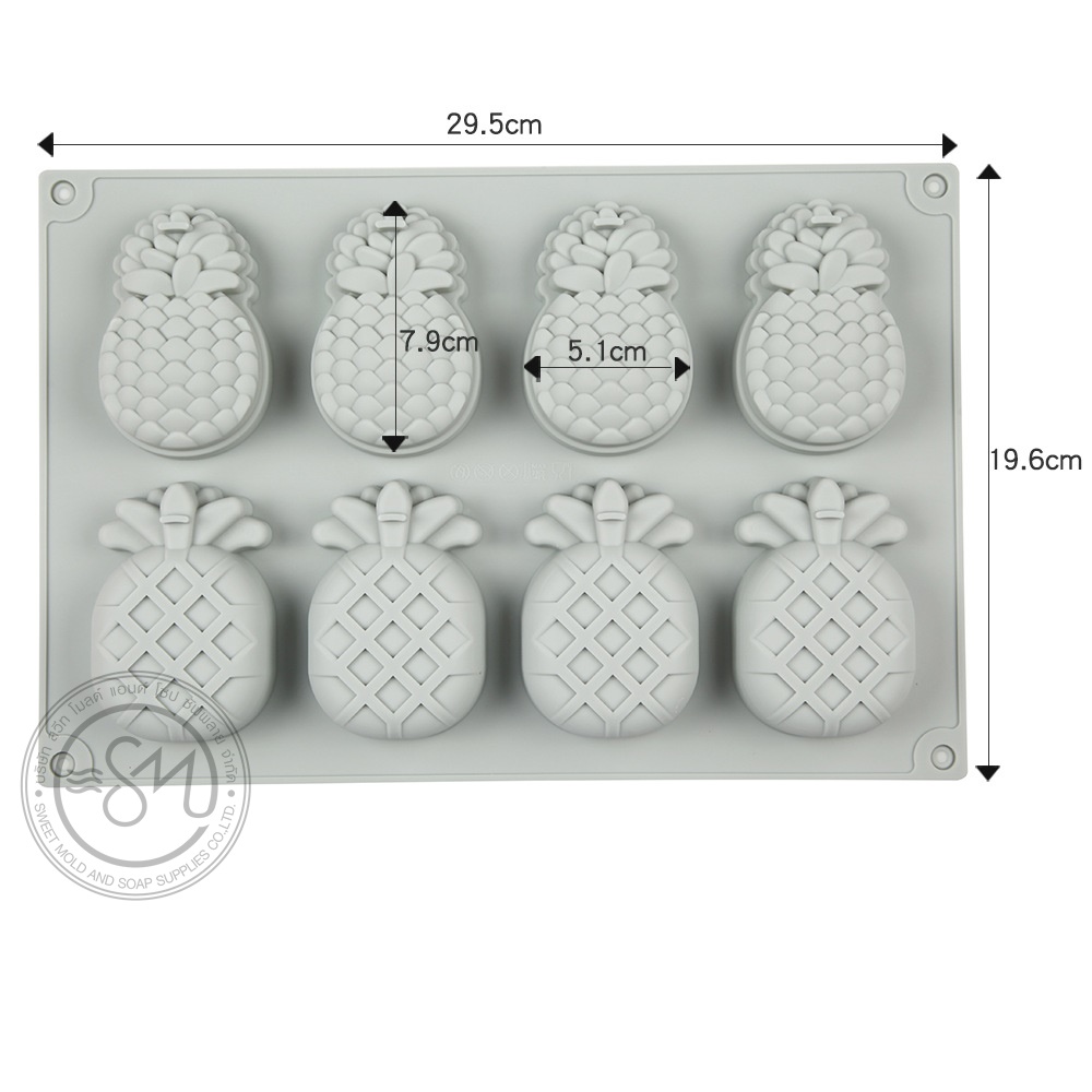 แม่พิมพ์สับปะรดคละลาย 8ช่อง ขนาด70-75กรัม :007297