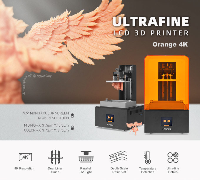เครื่องพิมพ์ 3 มิติ (3D Printer) Longer Orange 4k Mono