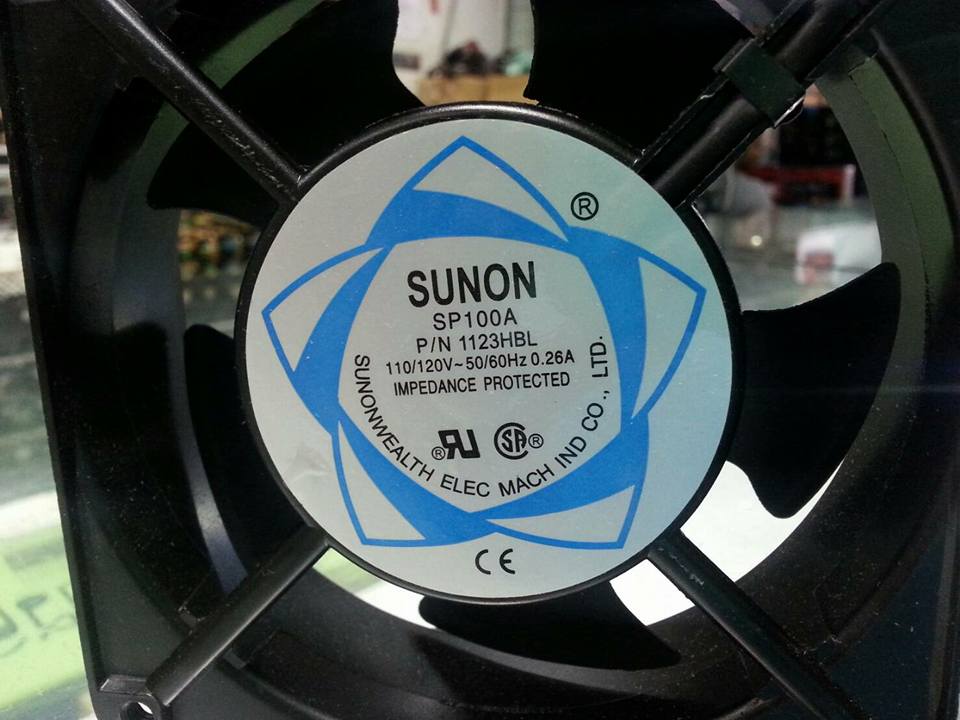 พัดลมSUNON110VAC0.26Aขนาด120x120x38MMSP100AP/N1123HBL