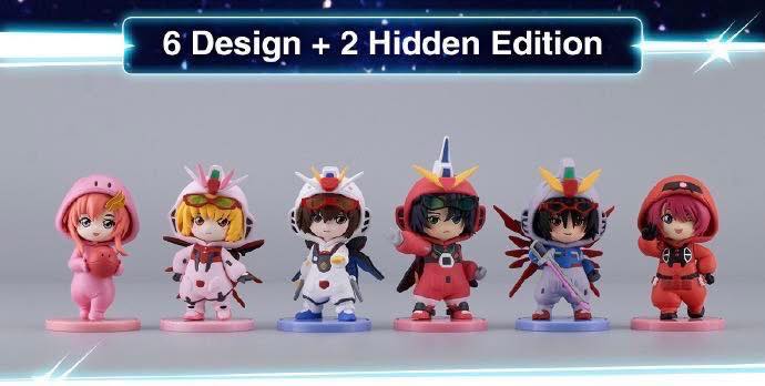6974913234958 กล่องสุ่ม 6 แบบ + 2 ตัวลับ BANDAI BN FIGURE Q Gundam Seed Destiny Pajamas Ver.