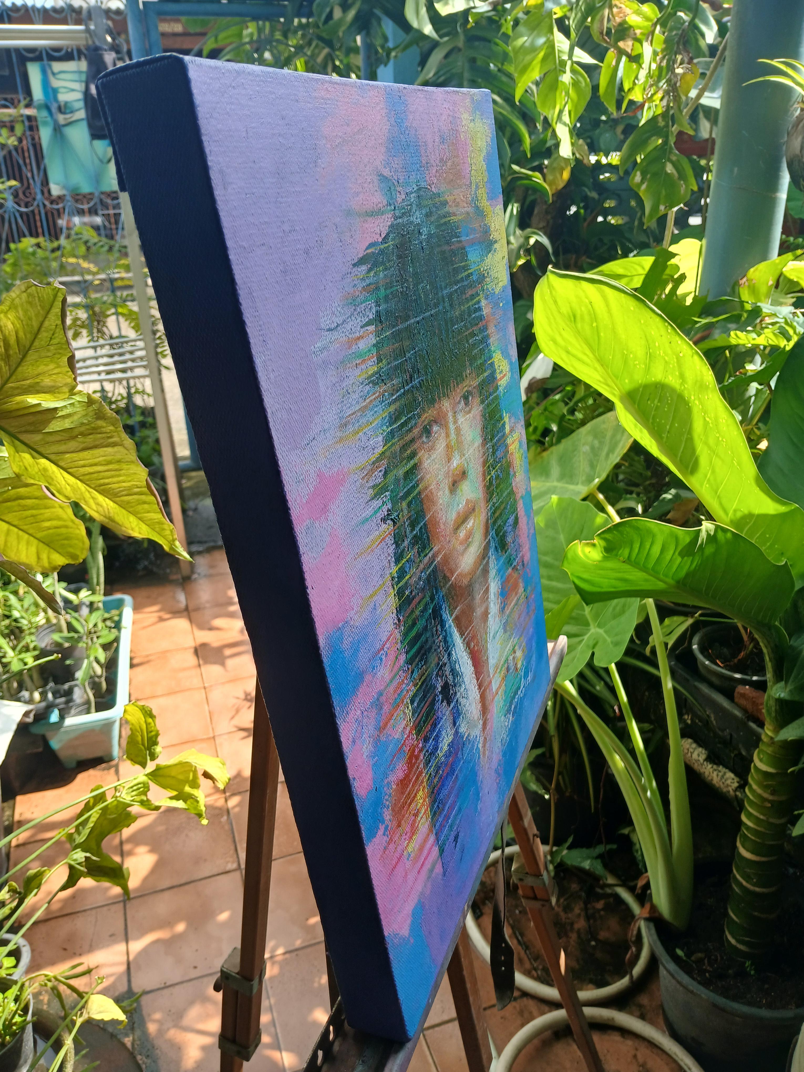 Portrait ภาพวาดสีอะครีลิค บนเฟรมผ้าใบ ขนาด 30 cm. x 40 cm.