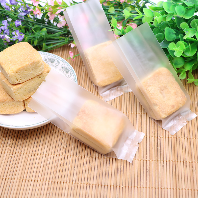 ถุงขนม ถุงคุกกี้ ซองซีลกลาง ขยายข้าง เนื้อขุ่น ขอบตรง (50 ใบ)