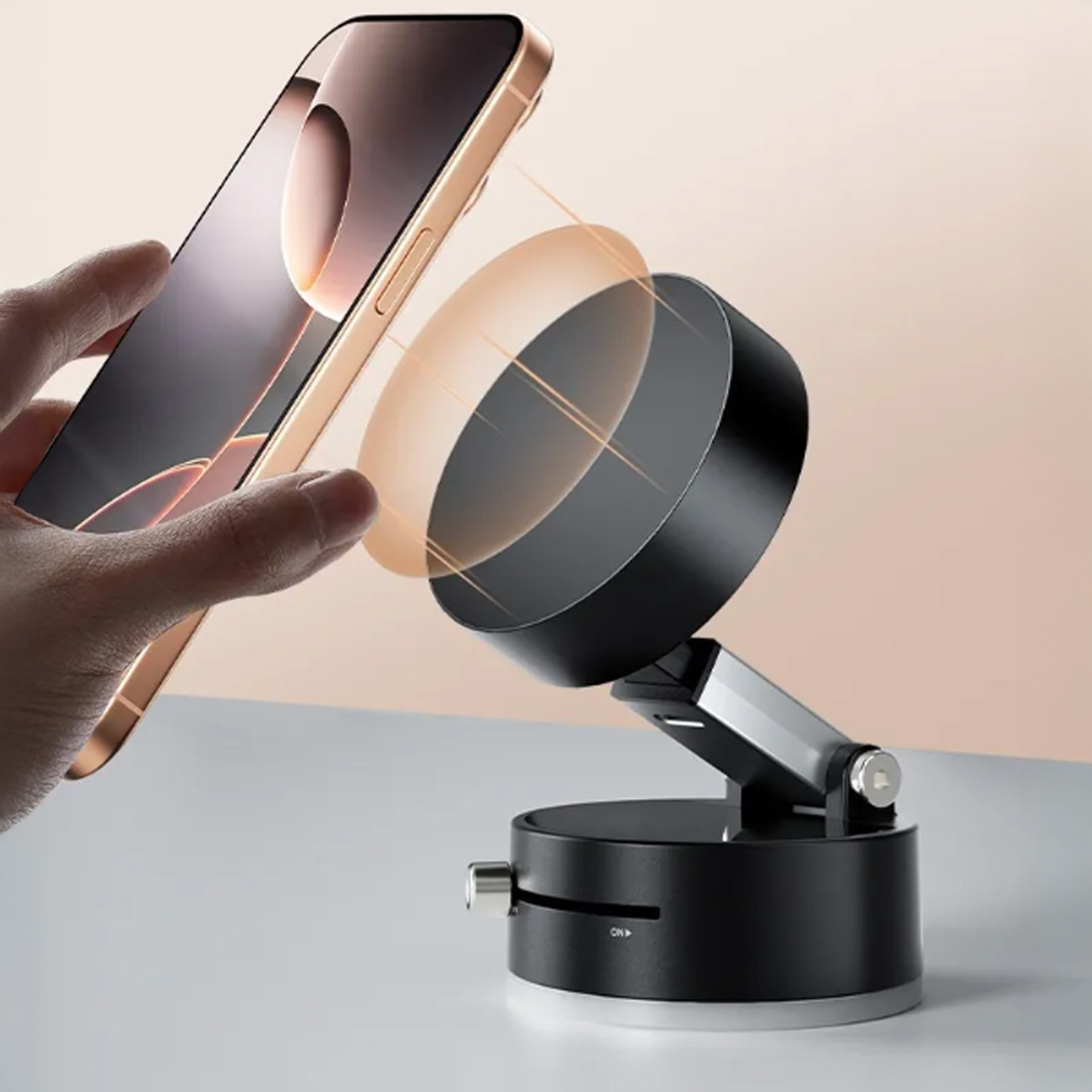 NO-01-02#Magnetic Car Phone Stand แท่นแม่เหล็กติดโทรศัพท์มือถือ ปรับมุมมองได้ พับเก็บได้และปรับความยาวได้ 1 อัน( มี 2 แบบ สีดำ) 2 0 กรัม Black ดูจากรูป