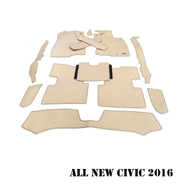 พรมปูพื้นเข้ารูป 100% ลายกระดุม สำหรับรถ รุ่น ALL NEW HONDA CIVIC 2016