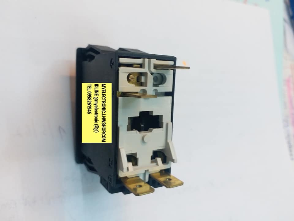 สวิทช์ไฟ220Vสีเหลือง4ขารุ่นA126F120C0ยี่ห้อSCHURTERสวิทช์เบรคเกอร์12A240VAC