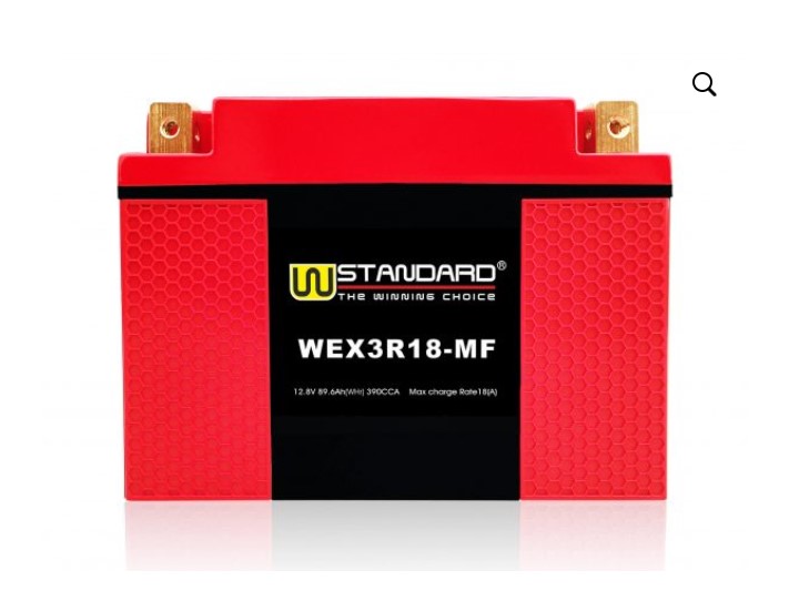 แบตเตอรี่ สำหรับรถจักรยานยนต์ E-LITHIUM WEX3R18-MF W-STANDARD