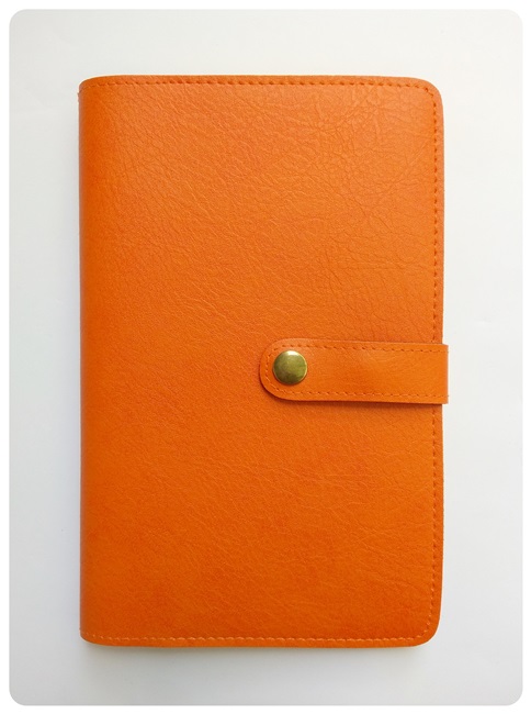 (vrb-371-08) กระเป๋าใส่เล่มทะเบียนรถ/ทะเบียนบ้าน สีส้ม ผิวด้าน