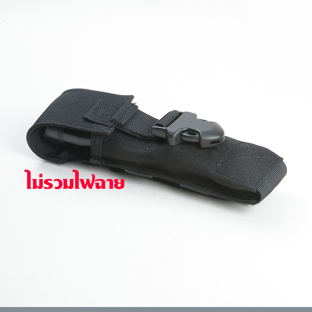 Sheath-09-10 ซองไนลอน ซองใส่มีด ซองใส่ไฟฉาย วัสดุผ้าไนลอน ผ้าแคนวาส สำหรับใส่ไฟฉายและอื่นๆ ขนาดดูจากรูป 1 115 กรัม Black 19-23cm.