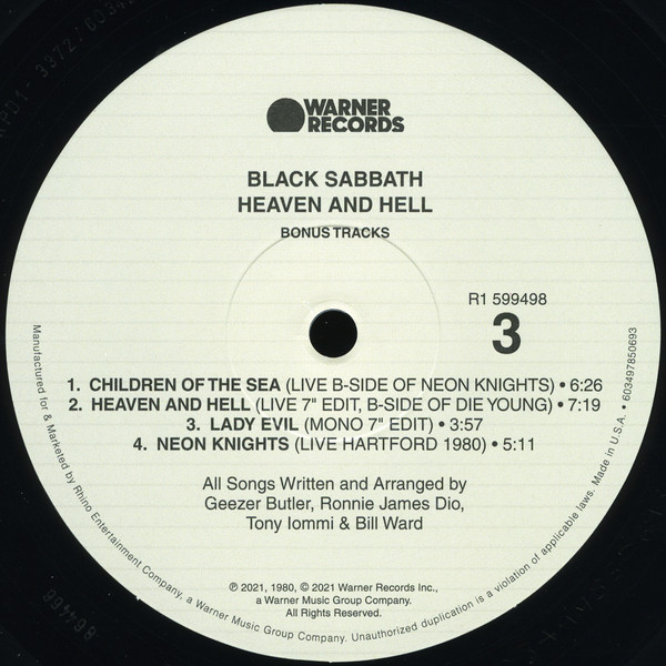 แผ่นเสียง แผ่นไวนิล Black Sabbath – Heaven And Hell 2LP (แผ่นใหม่ ซีล มือหนึ่ง)