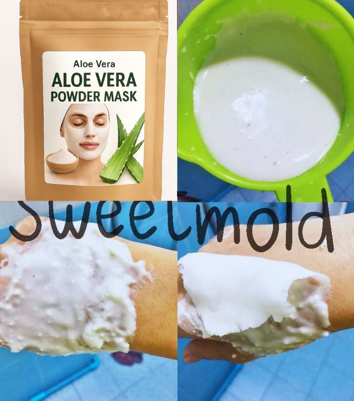 ผงมาส์กลอกหน้า ว่านหางจระเข้ Aloe Vera (ชนิดลอกออก) ขนาด100กรัม