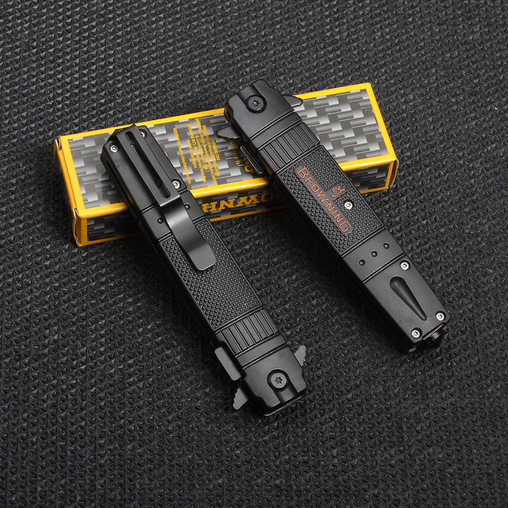 BN-290 มีดพับ มีดพับพกพา มีดเดินป่า มีดแคมปิ้ง Outdoor Tools Browning Folding Knife 1 190 กรัม Black 21 cm.