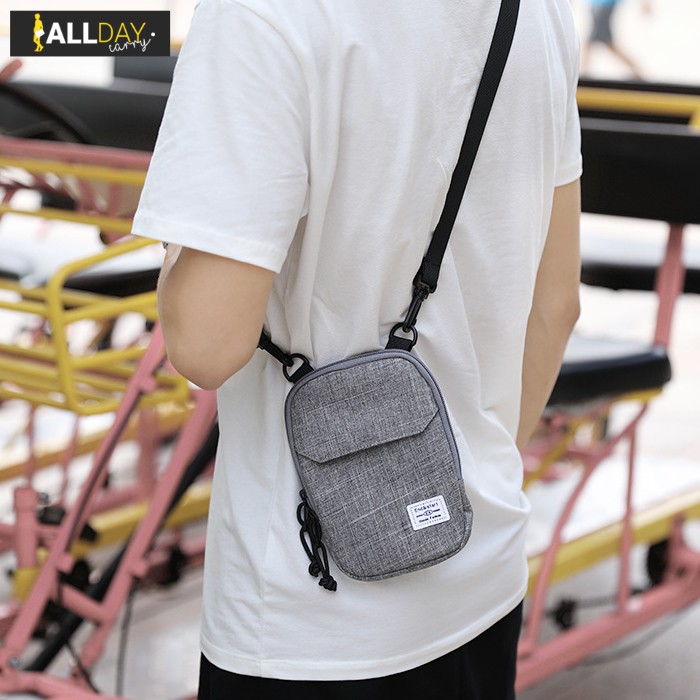 มาใหม่! NY24 กระเป๋าสะพายข้าง สีดำ สวยเท่ ผ้า Nylon กันน้ำ ผู้ชาย ผู้หญิง