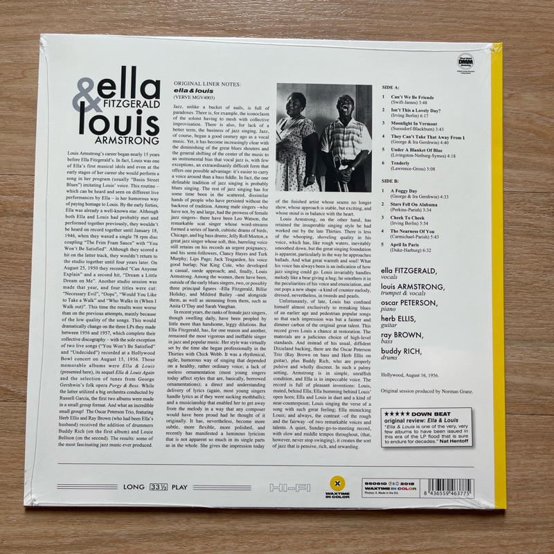 แผ่นเสียง Ella Fitzgerald -Louis Armstrong - Ella & Louis Limited Edition Yellow vinyl ,EU มือหนึ่ง ซีล