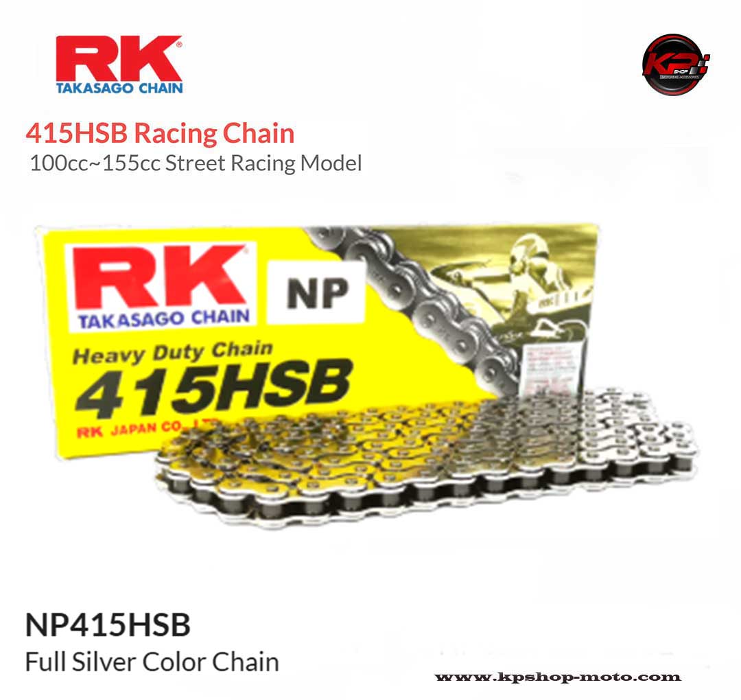 โซ่ RK 415 สีเงิน NP415HSB 120L NON RING (Full Silver Color Chain)