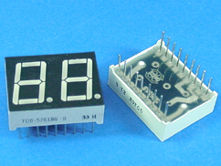 TOD-5261BE-B,7-SEGMENT COMMON ANODE2DIGITเซเว่นเซกเมนท์คอมมอนอาโนด2หลักสีแดง18ขาราคาตัวล่ะ