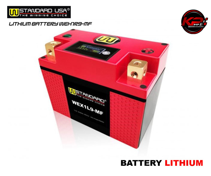 แบตเตอรี่ สำหรับรถจักรยานยนต์ E-LITHIUM WEX1L9-MF W-STANDARD