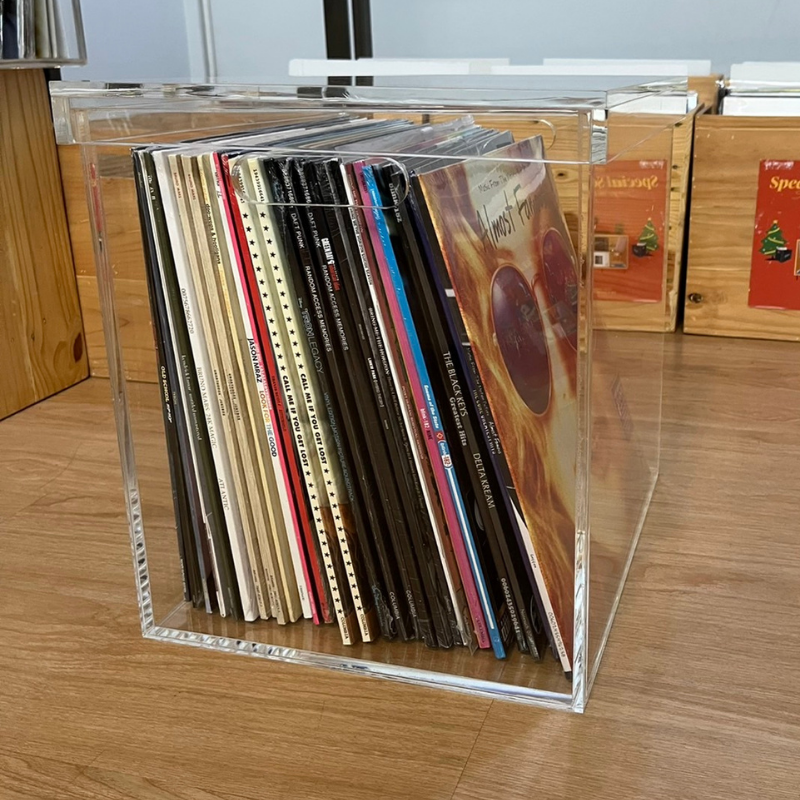 ลังอะคริลิคเก็บแผ่นเสียงมีฝาปิด กล่องอะคริลิคมีฝาปิด ลังอะคริลิค (ใส)