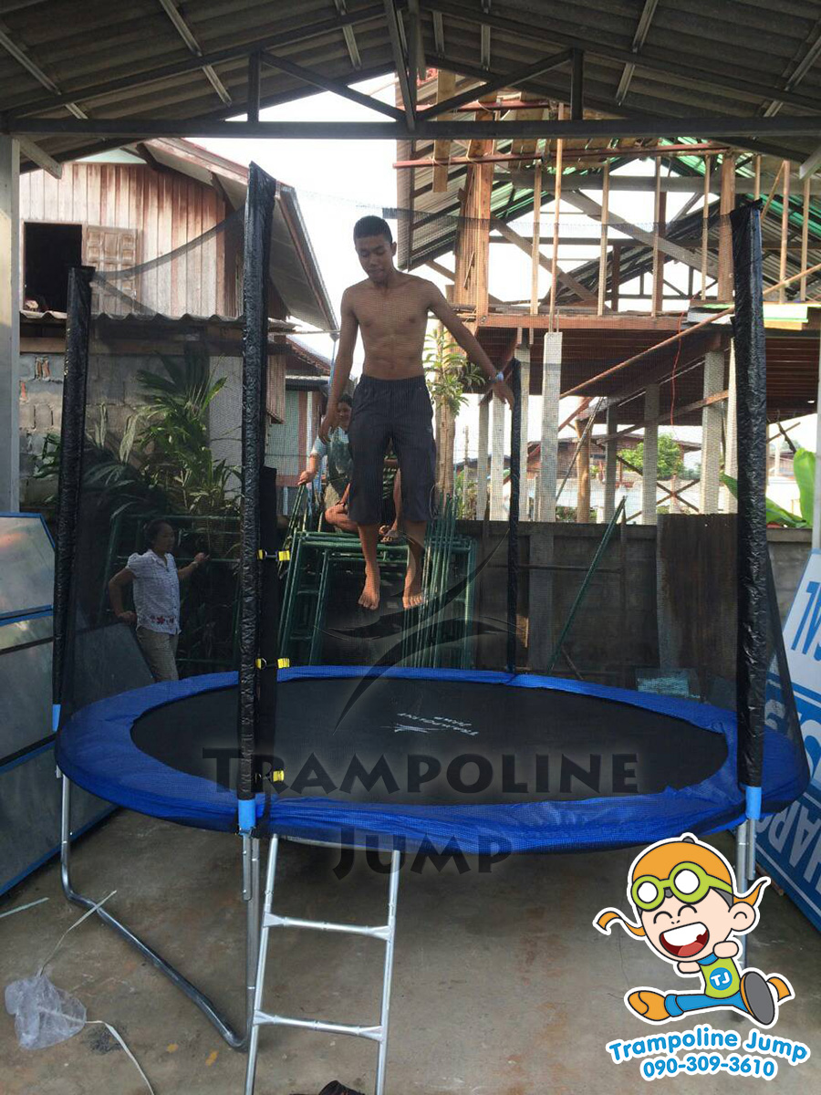 แทรมโพลีน 10 ฟุต สปริงบอร์ดออกกำลังกาย เพิ่มความสูง สำหรับ เด็ก 4 คน