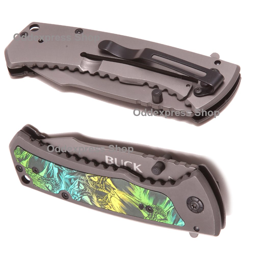 46-มีดเดินป่า มีดพับ มีดพก Buck X67 Quick-Opening Knives ด้ามมีดโลหะ ใบมีดสแตนเลสสีดำ เหมาะมือความยาว 20 ซม. ชิ้น 0 กรัม ดำ 20 ซม