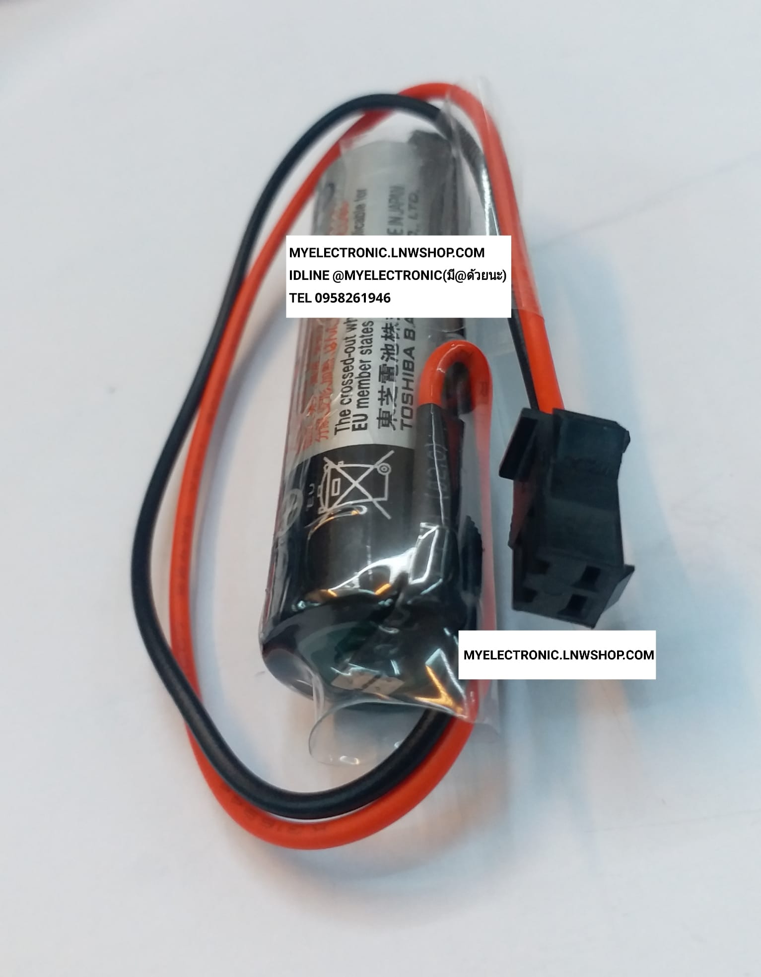 ขาย ER6V/3.6V TOSHIBA LITHUIM แบตเตอรี่ ลิเทียม 3M6V รุ่น ER6V คอนเนคเตอร์สีดำ CONNECTOR สีดำ ราคาตัวละ บาท